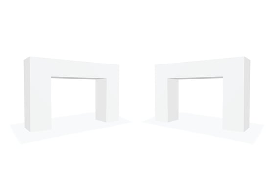 Trade show arch isolated on white background. Exhibition equipment mockup vector