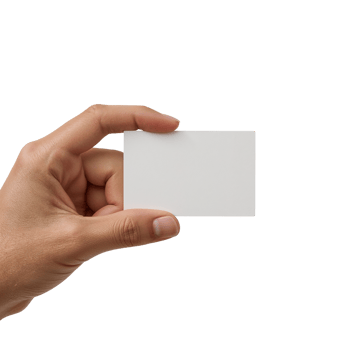 Presenting a blank white card in hand gesture, business communication concept and information png