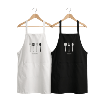 Culinary garment hanging elegantly on hangers against a simple studio backdrop showcasing kitchen png