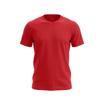 Crimson V-Neck Tee Presentation an apparel item against an isolated space showcasing design png