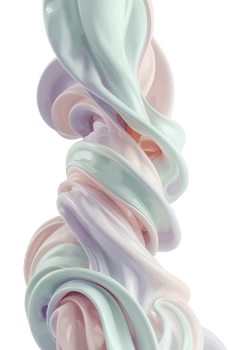 Abstract Pastel Swirls of Color Elegantly Twisting on an Isolated Transparent Stage, Creating a png