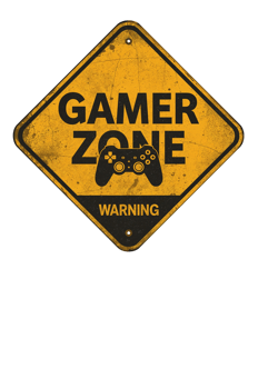 Distressed gamer zone warning sign showcasing digital entertainment and virtual worlds exploration png