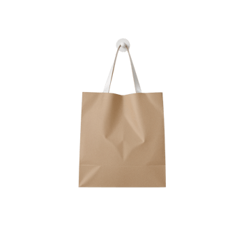 Simple recycled shopping bag presentation against transparent backdrop for eco-conscious design png