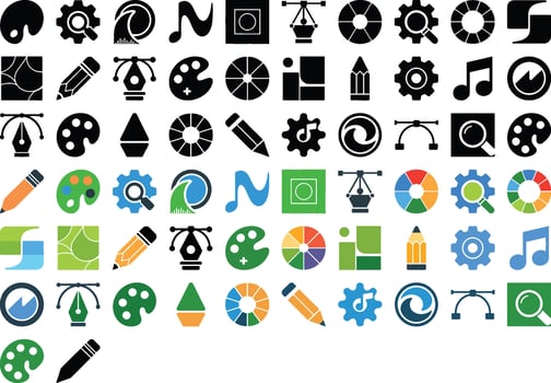 Ultimate Creative Icons Design Music Symbols vector