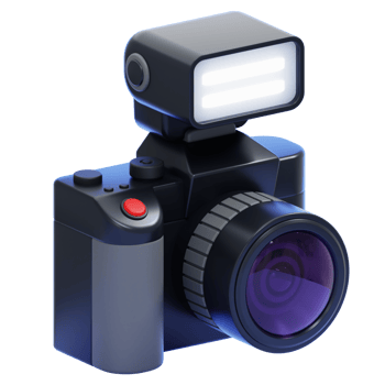 Professional DSLR Camera with Flash png