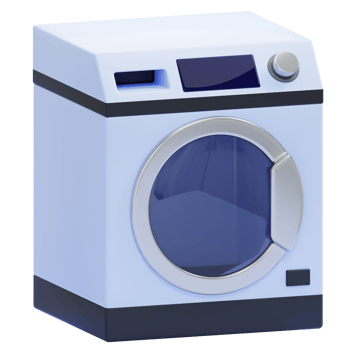 Front Load Washing Machine with Modern Design png