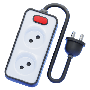 Double Socket Power Strip with Switch png
