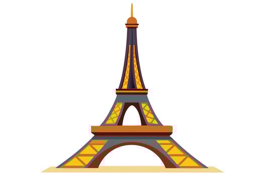 Majestic Eiffel Tower Illustration A Stunning, Iconic Landmark of Paris, France, Evoking Feelings of Romance and Wonder vector