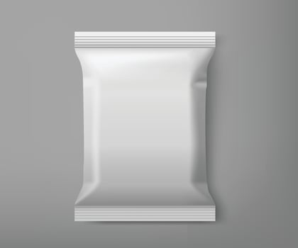 Empty white snack packaging vector