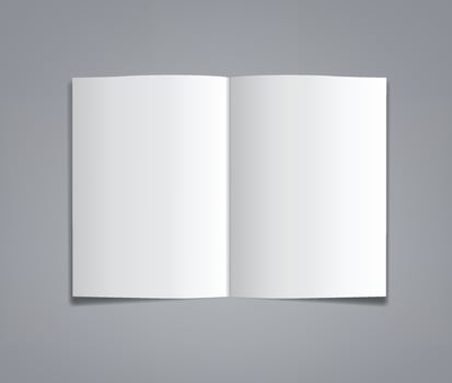 Realistic White Clear 3D Brochure, Magazine Or Book Mock Up. vector