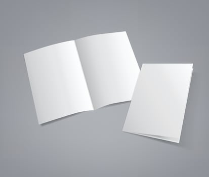 Realistic 3d White Blank A4 Half-fold Brochure Mock Up Template vector
