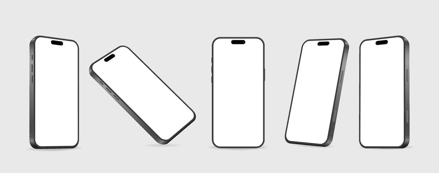 Various smartphone designs with blank screens vector