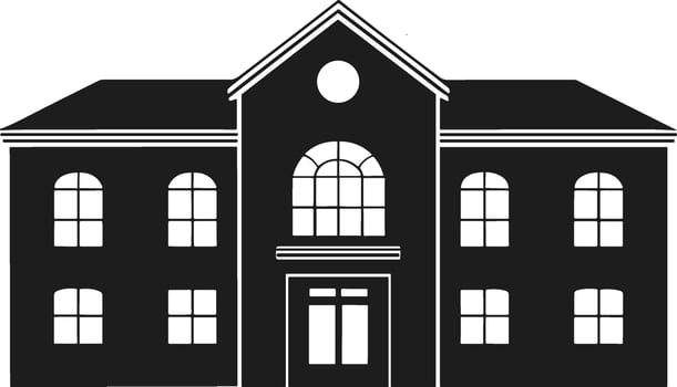 Academic Building Silhouette - Elegant Design for Education, Campus, and Learning Concepts vector