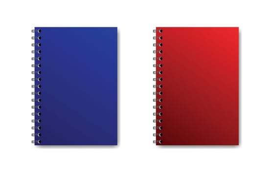 Blue and red spiral notebooks vector