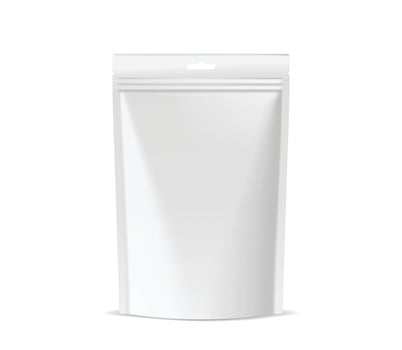 Empty white packaging bag vector