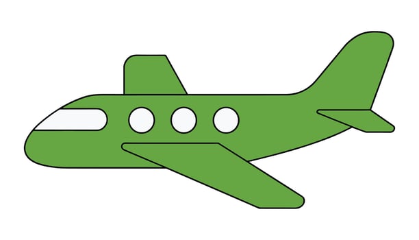 Airplane Illustration Cartoon Jet Plane Icon Design vector
