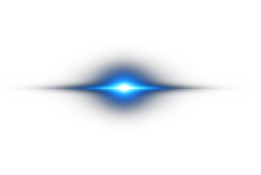 Horizontal Blue Light Flare on Transparent Background png