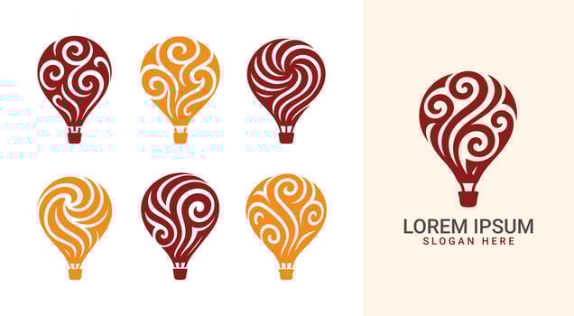 colorful hot air balloon illustrations vector