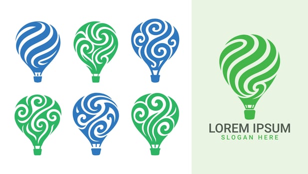 Colorful hot air balloon illustrations vector
