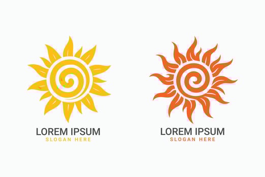Colorful sun logo designs vector