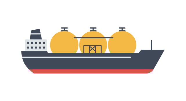 Oil tanker ship lng cargo container isolated illustration vector