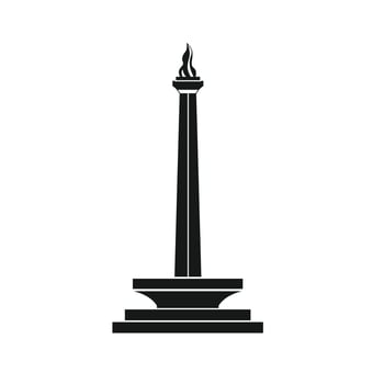 Indonesian building landmark, cultural building icon in jakarta, monument nasional in Flat style vector