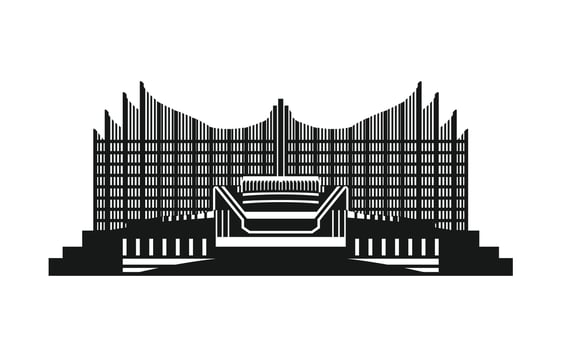 Indonesian building landmark, cultural building icon in kalimantan, IKN capital indonesia in Flat style vector