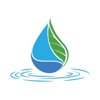 water droplets logo, template, flat, design vector