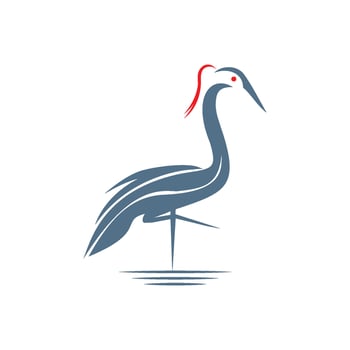 Crane bird , template, flat, design vector