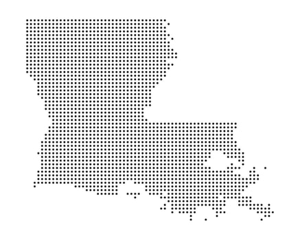 Louisiana of USA Illustration Dotted Map vector