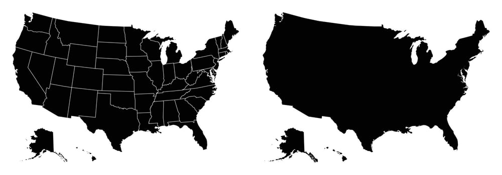 Fill and Stroke with Fill USA Map Illustration vector