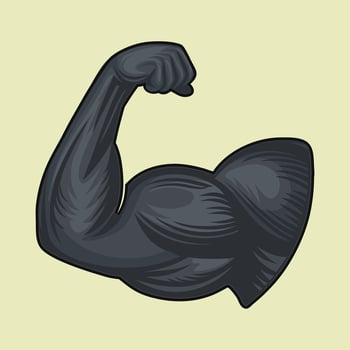 Skeleton hand Muscle Arms fitness gym vector