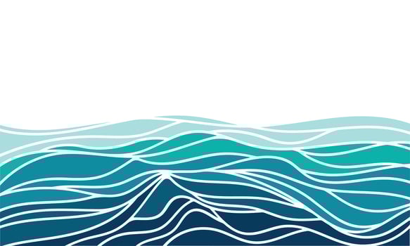Illustration of blue ocean wave pattern vector