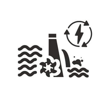 hydroelectric power plant icon, modern hydropower, dam outline, water energy, electricity water turbine, flat illustration vector