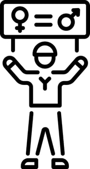 An icon of gender equality designed in line style vector