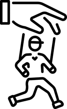 An icon of marionette designed in line style vector