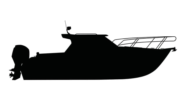 Silhouette of a boat on a white background vector