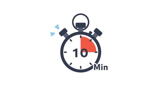 A stopwatch with the words 10 minutes on it vector