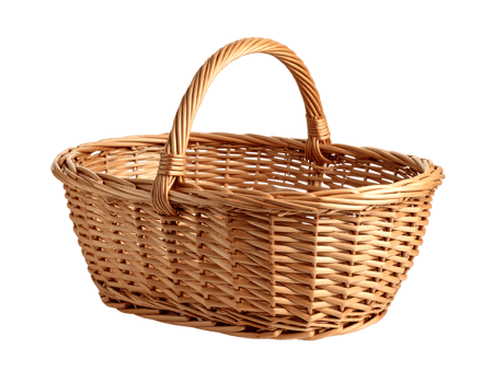 Wicker basket isolated on transparent background png