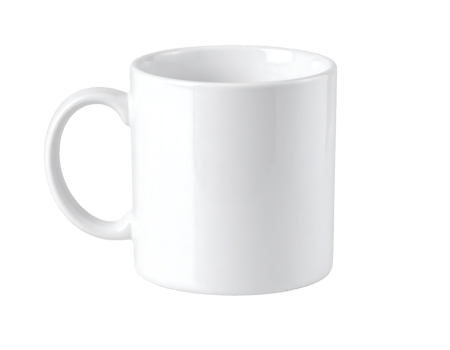 White mug isolated on white isolated on transparent background png