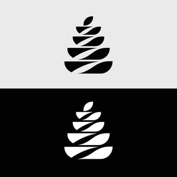 ASpa stones logo design for wellness and relaxation center with zen balance and harmony concept vector