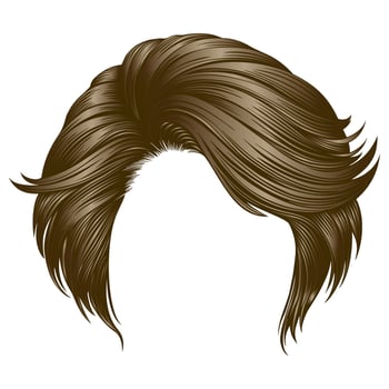 Brown men's hairstyle illustration vector