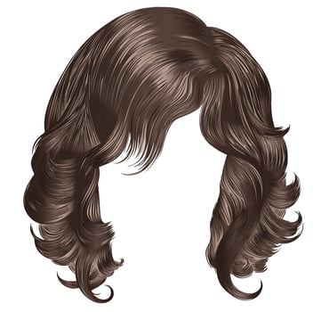 Brown wavy hair illustration vector