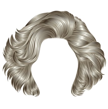 Illustration of flowing silver hairstyle vector