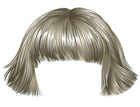 trendy hairs blond colors . kare fringe vector