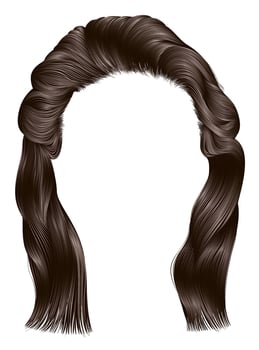 Brown hair style illustration vector
