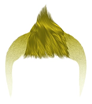 trendy man hairs yellow color . beauty style .Iroquois vector