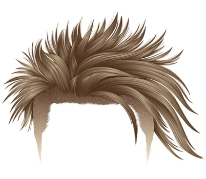 fashionable shaggy hair with shaved temples blond color vector