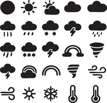 Weather icons for forecasting and season vector