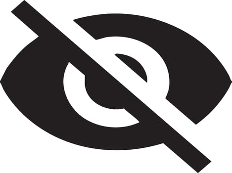 Hidden visibility icon for privacy and secrecy. vector
